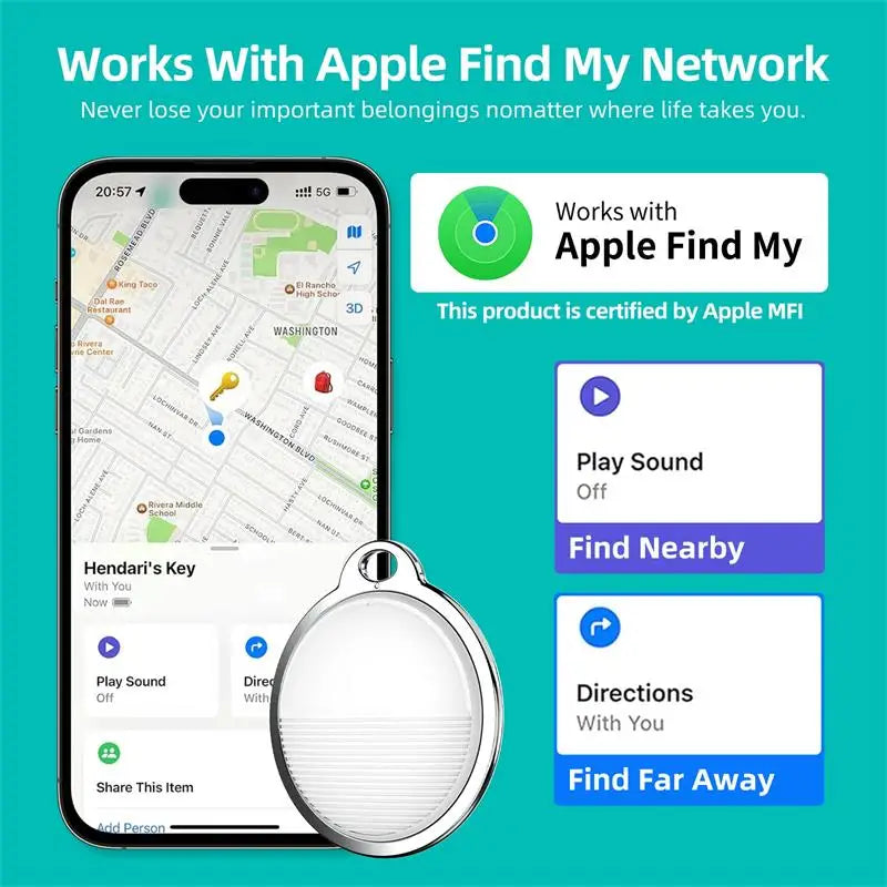 Xiaomi Airtag Bluetooth GPS Localizador de chave/ animal de estimação para IOS.