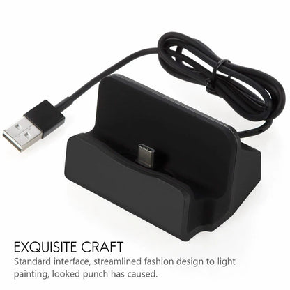 Suporte de Carregamento USB Tipo C e Micro para iPhone-Samsung