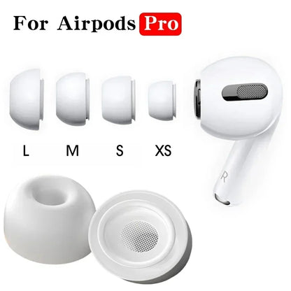 Replacement Eartips For AirPods Pro 1st 2nd Ear Tips Buds Silicone Rubber Eartips Earbuds Cap Gel Accessories XS/S/M/L White.