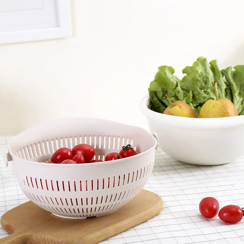 Escoador de frutas e Vegetais para cozinha com dupla camada removível