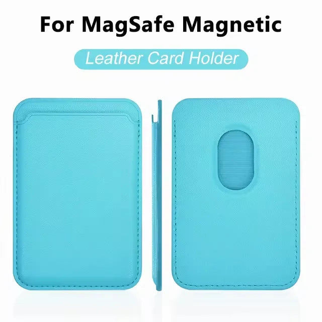 Porta Cartões Magnético de Couro Magsafe para iPhone, Porta Cartões Apple para Modelos 13, 12, 16, 14 Pro Max, 15 Pro y S24