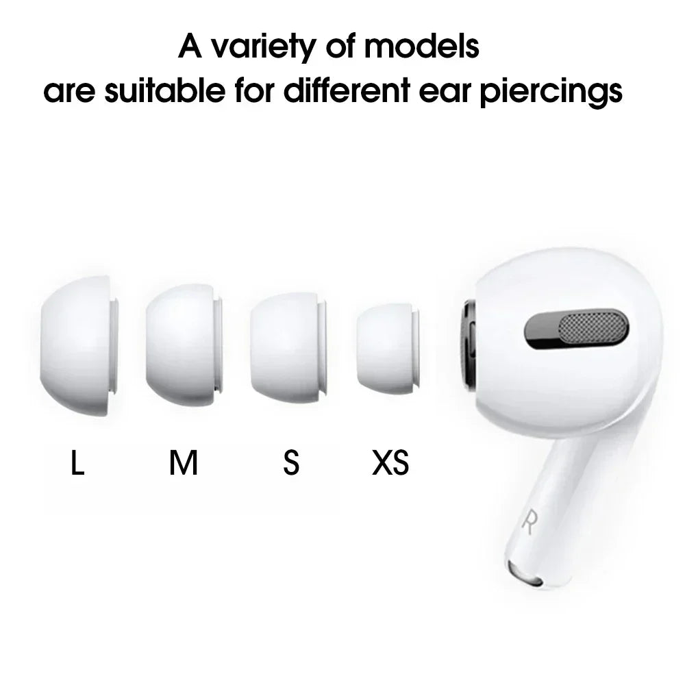 Replacement Eartips For AirPods Pro 1st 2nd Ear Tips Buds Silicone Rubber Eartips Earbuds Cap Gel Accessories XS/S/M/L White.