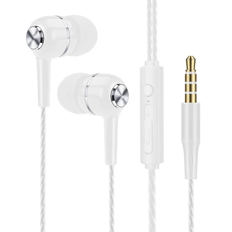 Fones de Ouvido Intra-articulares com Fio de 3,5 mm – Com Microfone e Controle em Linha