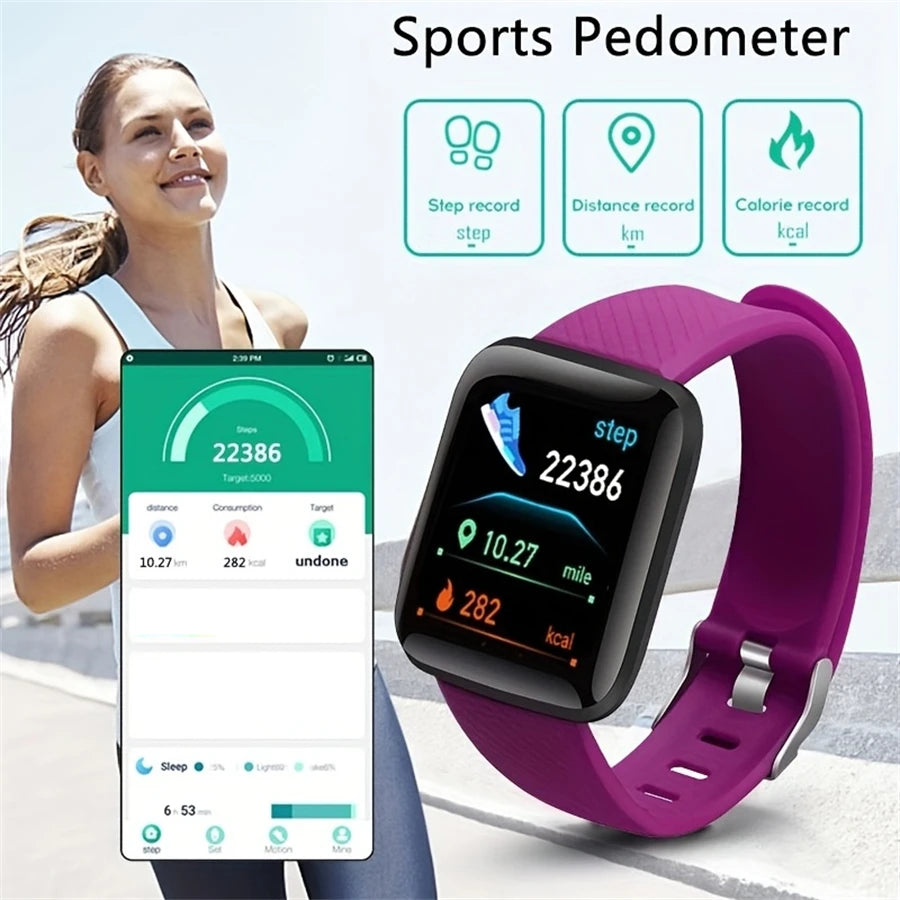 Multifunctional Smart Watch D13 para Homens, Mulheres e Crianças - Lembretes de Mensagens, Controle de Música, Rastreador Esportivo, Monitor de Passos e Calorias, Alarme, 116Plus