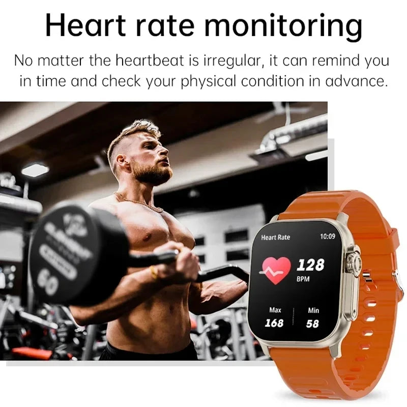 LAXASFIT T900Ultra Smartwatch Bluetooth com Chamadas, Alerta de Mensagens, Monitor de Frequência Cardíaca e Funcionalidades Esportivas – Compatível com Android e iOS para Homens e Mulheres