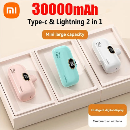 "Xiaomi Power Bank 30000mAh: Carregador portátil de alta capacidade.