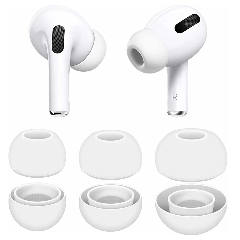 Replacement Eartips For AirPods Pro 1st 2nd Ear Tips Buds Silicone Rubber Eartips Earbuds Cap Gel Accessories XS/S/M/L White.