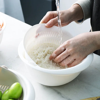 Escoador de frutas e Vegetais para cozinha com dupla camada removível