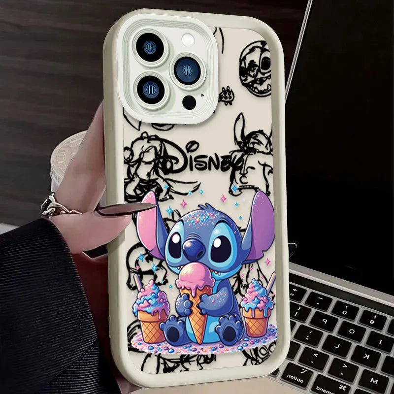 Capa da Disney Stitch: Capa de Silicone Macia para Xiaomi Redmi Note 13, 12, 11 Pro Plus 4G/5G, 12S, 11S, 10S, 10, 9, 9S, 8, 12C, 13C e A3