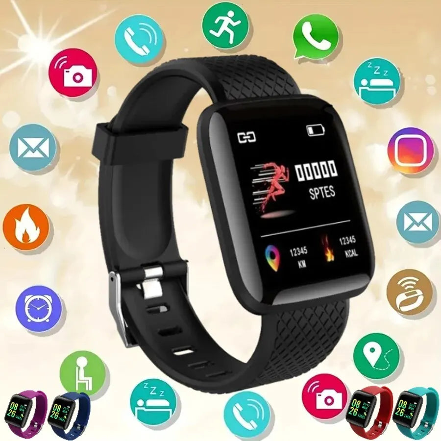 Multifunctional Smart Watch D13 para Homens, Mulheres e Crianças - Lembretes de Mensagens, Controle de Música, Rastreador Esportivo, Monitor de Passos e Calorias, Alarme, 116Plus