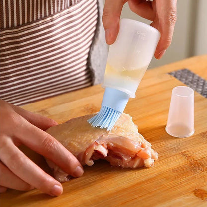 Escova de silicone com recipiente para cozinha